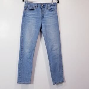 Levi's Premium Jeans Big E Wedgie Button-fly Blue Denim High FLAWED Rise